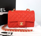 2014 Chanel mini Classic Flap Bag Original Cannage Pattern Nubuck Leather 1117 Red with Gold 1117