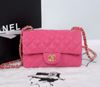 2014 Chanel mini Classic Flap Bag Original Cannage Pattern Nubuck Leather 1117 Rose with Gold 1117