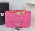 2014 Chanel mini Classic Flap Bags Rose Original Sheepskin Leather A1116 Gold A1116