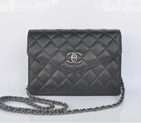 2014 Chanel mini Flap Bag Sheepskin Leather A33818 Black A33818