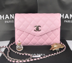 2014 Chanel mini Flap Bag Sheepskin Leather A33818 Pink A33818