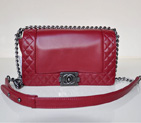 2014 LE Boy Chanel A67949 Claret Flap Shoulder Bag in Calfskin Leather A67949
