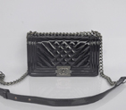 2014 Le Boy Chanel A90191 Black Flap Shoulder Bag in Patent Leather A90191