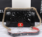 2014 Le Boy Chanel Flap Shoulder Bag Original Patent Leather A68915 Black A68915