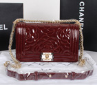 2014 Le Boy Chanel Flap Shoulder Bag Original Patent Leather A68915 Claret A68915