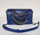 2014 Le Boy Chanel Flap Shoulder Bag in Calfskin Leather A67919 Blue A67919