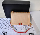 2014 Le Boy Chanel Flap Shoulder Bag in Original Calf Leather A5627 Gold A5627