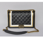 2015 Boy Chanel Flap Shoulder Bag A68800 Sheepskin Leather Black A68800