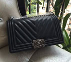 2015 Boy Chanel Flap Shoulder Bag Original Calfskin Leather A67086 Black with Silver A67086