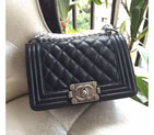 2015 Boy Chanel Flap Shoulder Bag Original Caviar Leather A67085 Black A67085