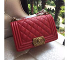 2015 Boy Chanel Flap Shoulder Bag Original Caviar Leather A67085 Red A67085