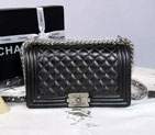 2015 Boy Chanel Flap Shoulder Bag Original Caviar Leather A67086 Black with Silver A67086