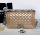 2015 Boy Chanel Flap Shoulder Bag Original Caviar Leather A67086 Champagne with Silver A67086