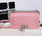 2015 Boy Chanel Flap Shoulder Bag Original Caviar Leather A67086 Pink with Silver A67086