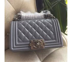 2015 Boy Chanel Flap Shoulder Bag Original Sheepskin Leather A67085 Grey A67085