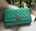 2015 Boy Chanel WOC mini Flap Bag Green Original Sheepskin leather A33808 A33808