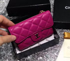 2015 CHANEL Chanel A69080 Matt Sheepskin leather coin case with card case Rose Gold metal fittings A69080