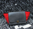 2015 Celine Trapeze Bag Original Leather C3345 Grey&Black&Red