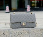 2015 Chanel 1112 Flap Bag Caviar Leather Gray with Gold 1112