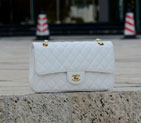 2015 Chanel 1112 Flap Bag Caviar Leather White with Gold 1112