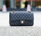2015 Chanel 1112 Flap Bag Original Caviar Leather Black with Gold 1112