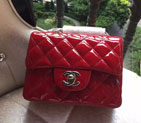 2015 Chanel 1115 mini Classic Flap Bag Original patent Leather Red 1115