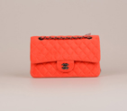 2015 Chanel 2.55 Series Classic Flap Bag Velvet 1112 Orange 1112