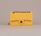 2015 Chanel 2.55 Series Classic Flap Bag Velvet 1112 Yellow 1112