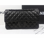 2015 Chanel 2.55 Series Flap Bag Original Sheepskin Leather 1112 Black 1112