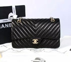 2015 Chanel 2.55 Series Flap Bag Original Sheepskin Leather 1112 Black with Gold 1112