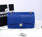 2015 Chanel 2.55 Series Flap Bag Original Sheepskin Leather 1112 Blue with Gold 1112