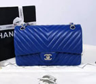 2015 Chanel 2.55 Series Flap Bag Original Sheepskin Leather 1112 Blue with Silver 1112