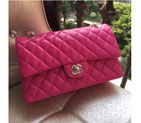 2015 Chanel A1112 Flap Bag Original Sheepskin Leather Rose with Silver A1112