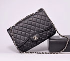 2015 Chanel A28600 Original Caviar leather Classic Flap Bag in Black with Silver 298