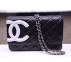 2015 Chanel A33814 Black Original Sheepskin Leather Mini Flap Bag Silver A33814