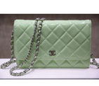 2015 Chanel A33814 Green Original Patent Leather mini Flap Bag Silver A33814