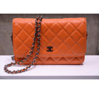 2015 Chanel A33814 Orange Light Caviar Leather mini Flap Bag Ancient silver A33814