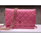 2015 Chanel A33814 Pink Original Patent Leather mini Flap Bag Gold A33814