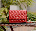 2015 Chanel A33814 Sheepskin Leather Flap Bag in Red with Gold A33814