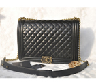 2015 Chanel A67087 Black Calfskin Leather Le Boy Flap Shoulder Bag A67087