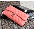 2015 Chanel A91808 original leather clutch chain bag Pink A91808