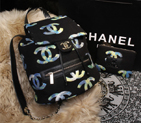 2015 Chanel Backpack Villus Leather A68030 Black A68030