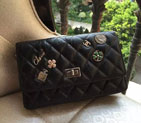 2015 Chanel Badge Bag Flap Shoulder Bag Original Leather A80442 Black A80442