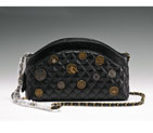 2015 Chanel Badge Shoulder Bag Sheepskin Leather A8872 Black A8872