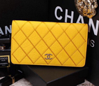2015 Chanel Bi-Fold Wallet in Original Leather A9555 Yellow A9555