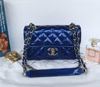 2015 Chanel Blue Classic CC Flap Patent leather A92781 Shoulder Bag A92781