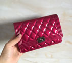 2015 Chanel Boy WOC Mini bag Original Patent Leather Rose A9301