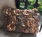 2015 Chanel Camellia Flap Bag Original Sheepskin Leather A92787 Champagne Gold A92787
