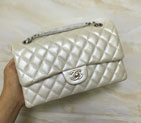 2015 Chanel Classic Flap Bag 1112 Original Nubuck Leather in Silver 1112