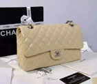 2015 Chanel Classic Flap Bag 1112 Original Patent Leather Apricot with Silver Hardware 1112